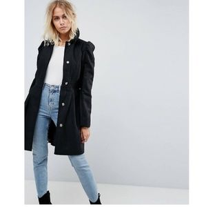 Asos skater black coat size 0